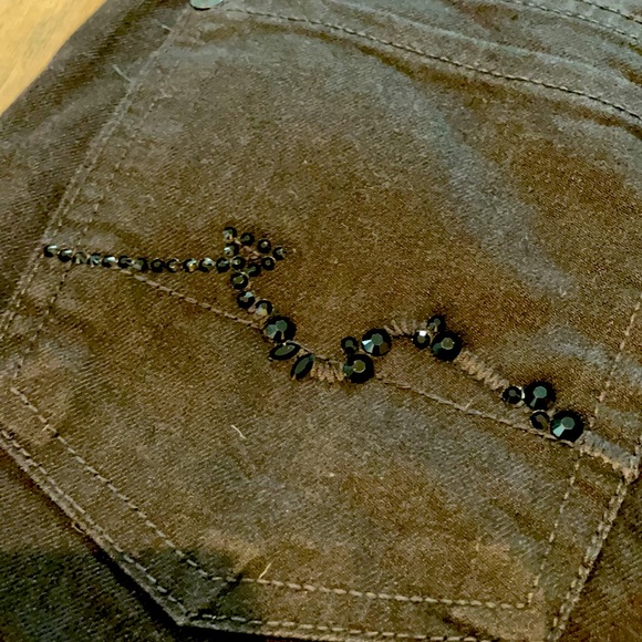 7 for All Mankind black jeans crystals Sz 30 - Picture 6 of 9
